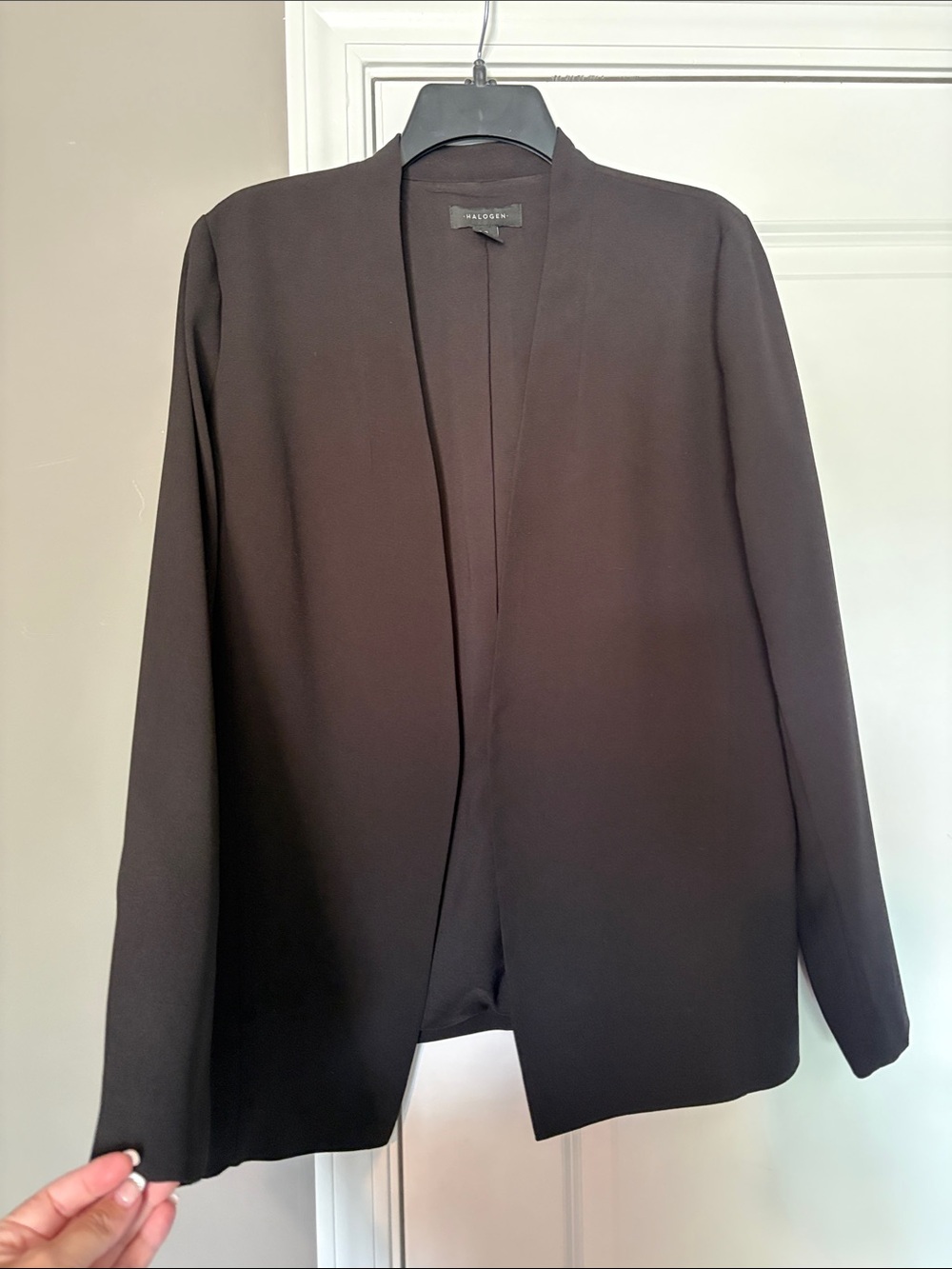 Halogen Black Open-Front Jacket